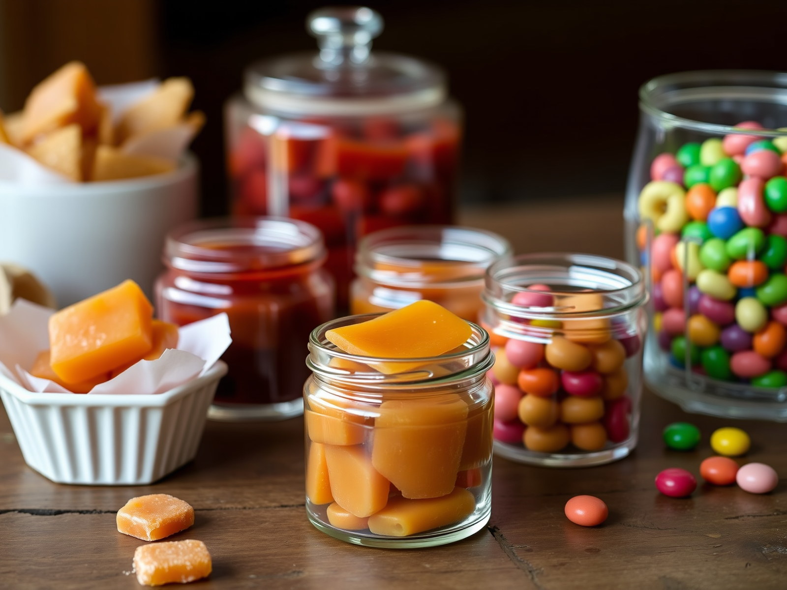Confiseries maison: caramels anglais, confitures et douceurs.